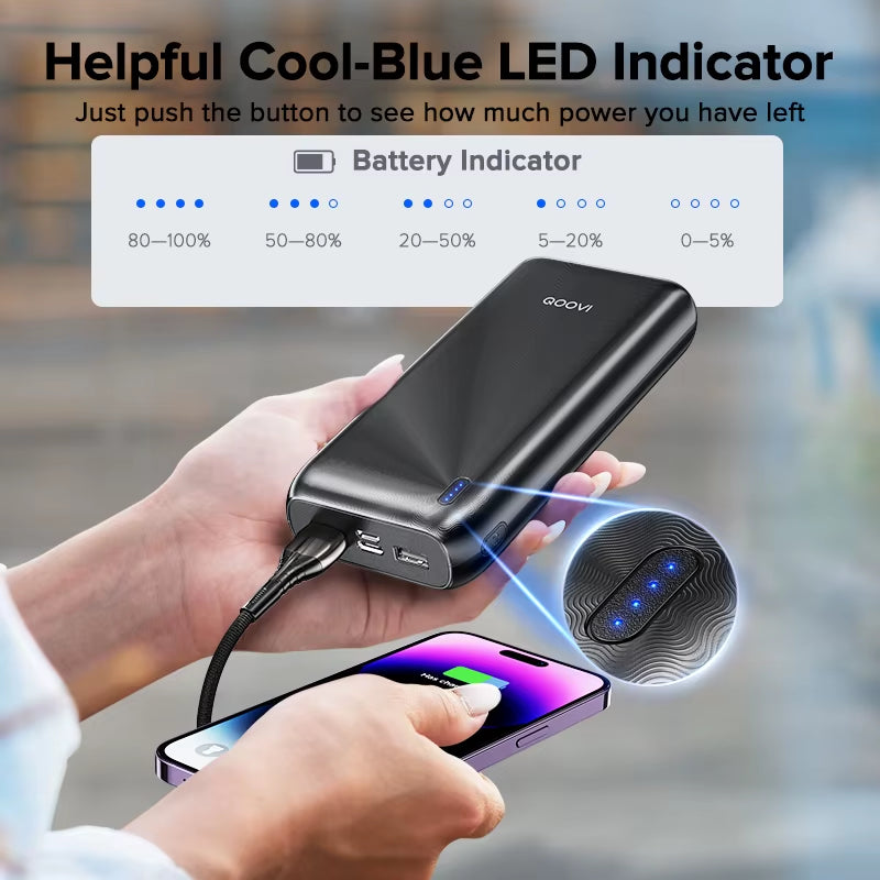 20000Mah Power Bank Ultra-Thin Portable Charger for Iphone 15 Xiaomi Samsung Huawei External Battery 10000 Mah Powerbank